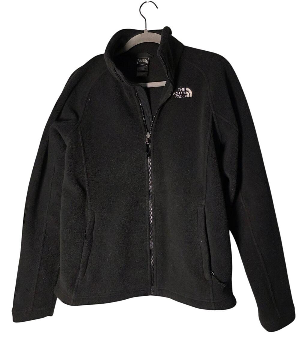 Women's Large The North Face Fleece Jacket Full Zip Black Warm Casual Outdoors